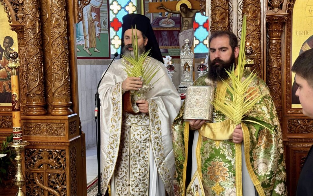 Κυριακή των Βαΐων στην ενορία μας ιερουργούντος του Πανοσιολογιωτάτου Αρχιμ.Βαρθολομαίου Βογιατζόγλου Πρωτοσυγκέλλου της Ι.Α.Κ.
